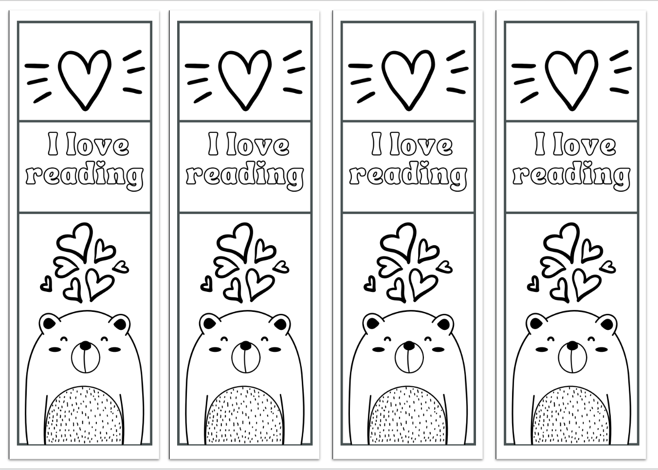 Cute Blank Bookmark Printable