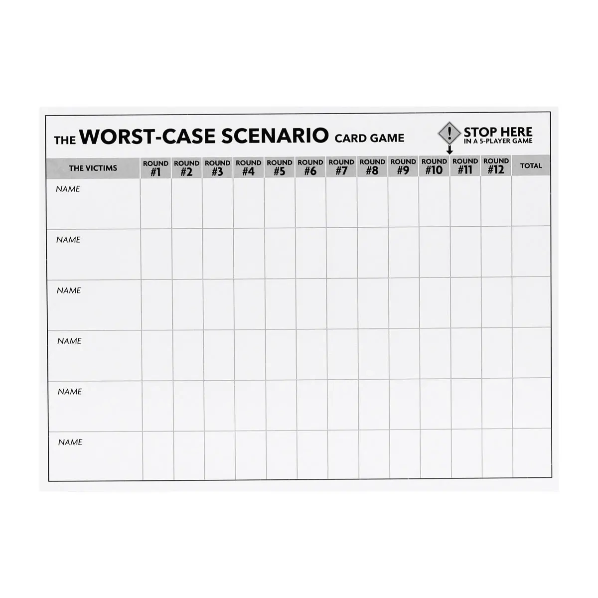 Printable Blank Scenario Cards