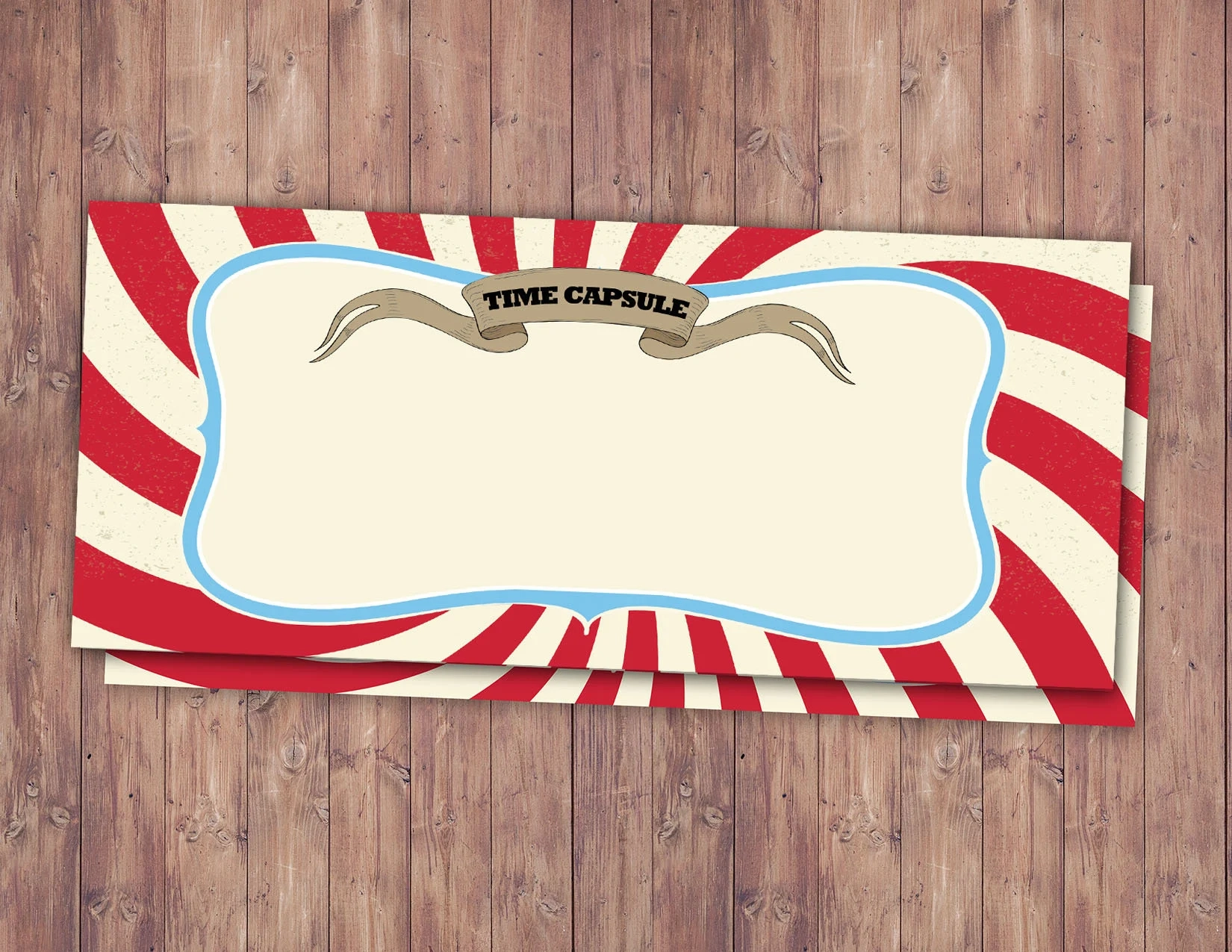 Time Capsule Carnival Party Circus Party Favor Table Sign 