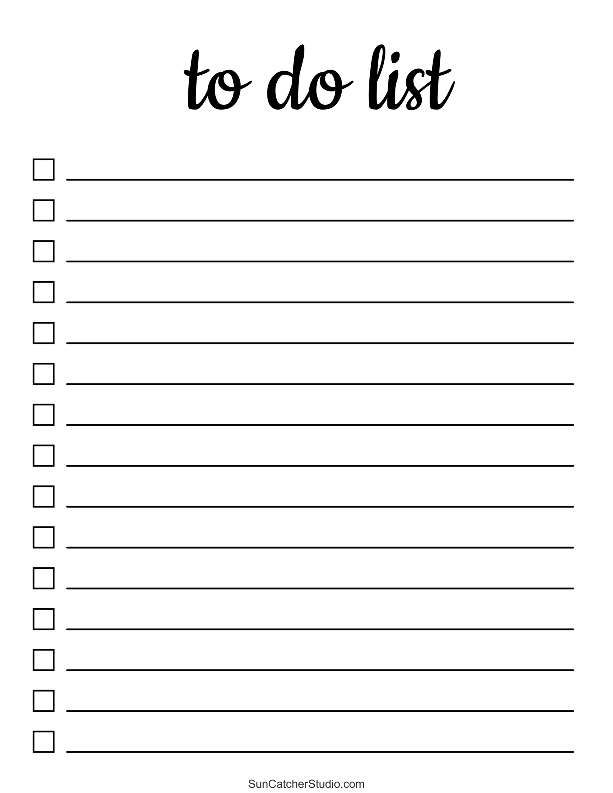 Free Printable Blank List