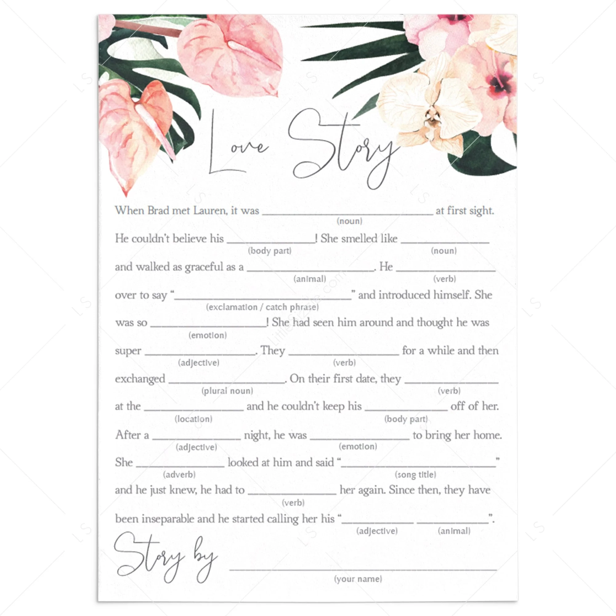 Printable Blank Madlibs For Women