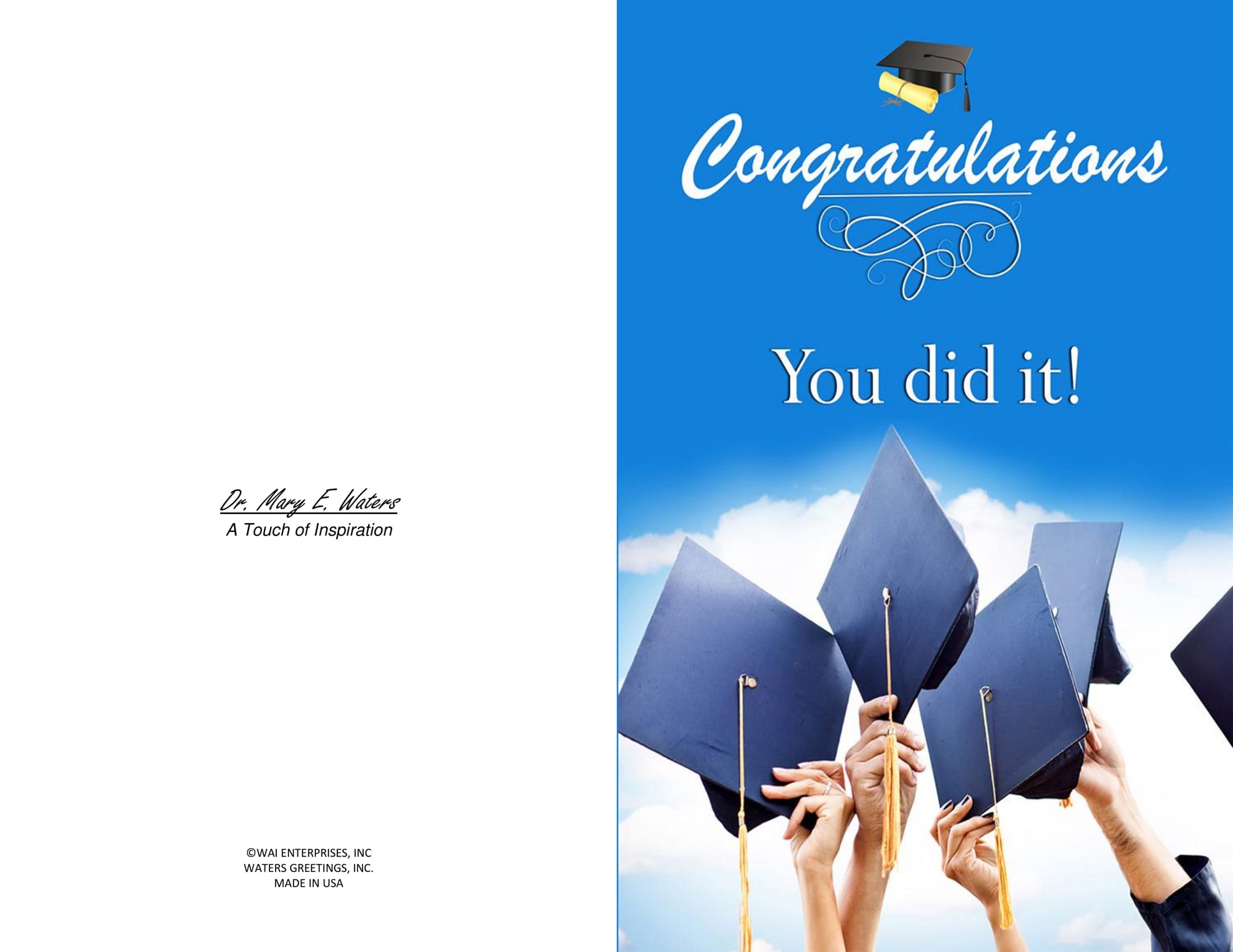 TWO Printable Graduation Well Wishers Cards Blank Inside 5 5 X 