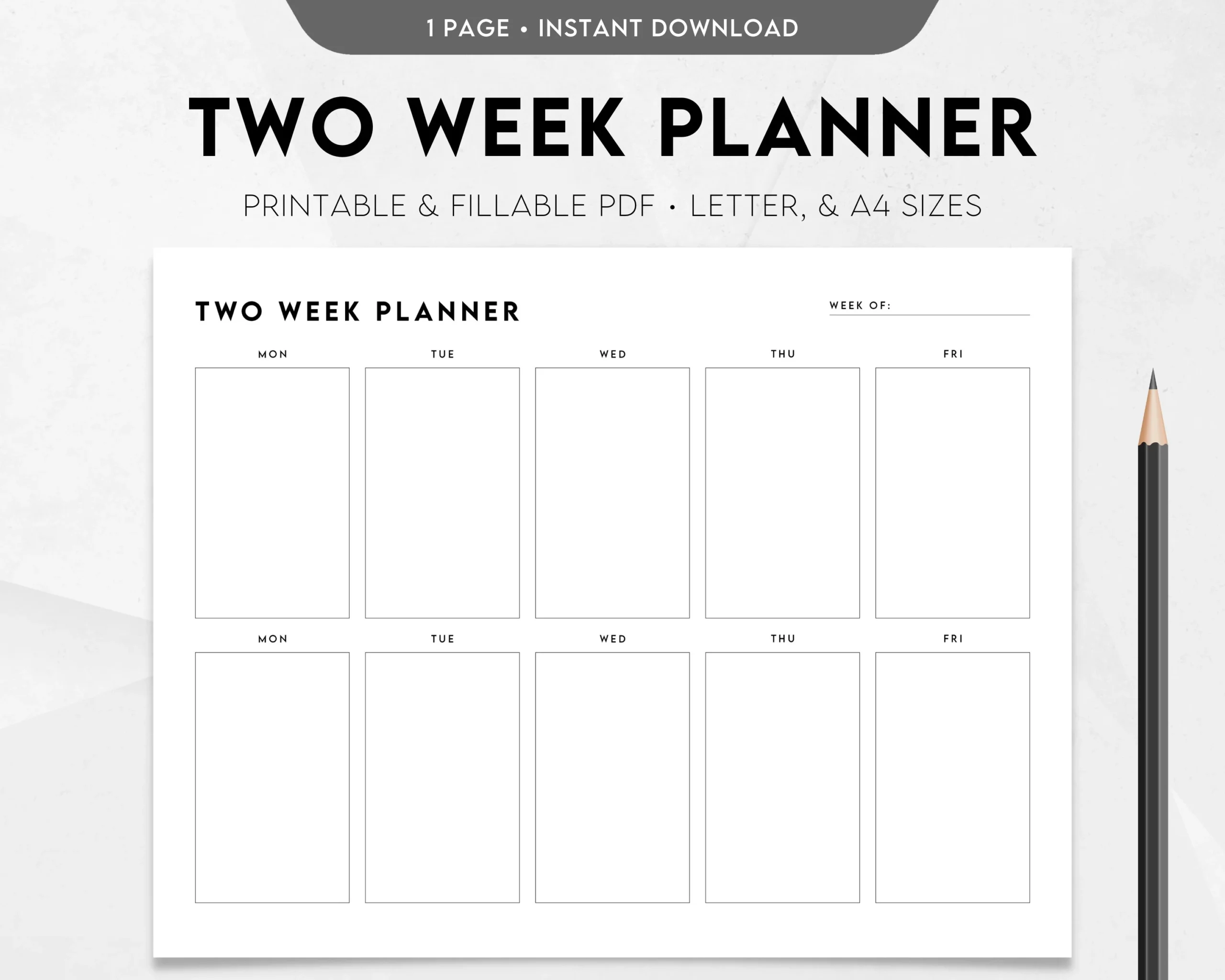 Two Week Planner Printable Printable Party Favors