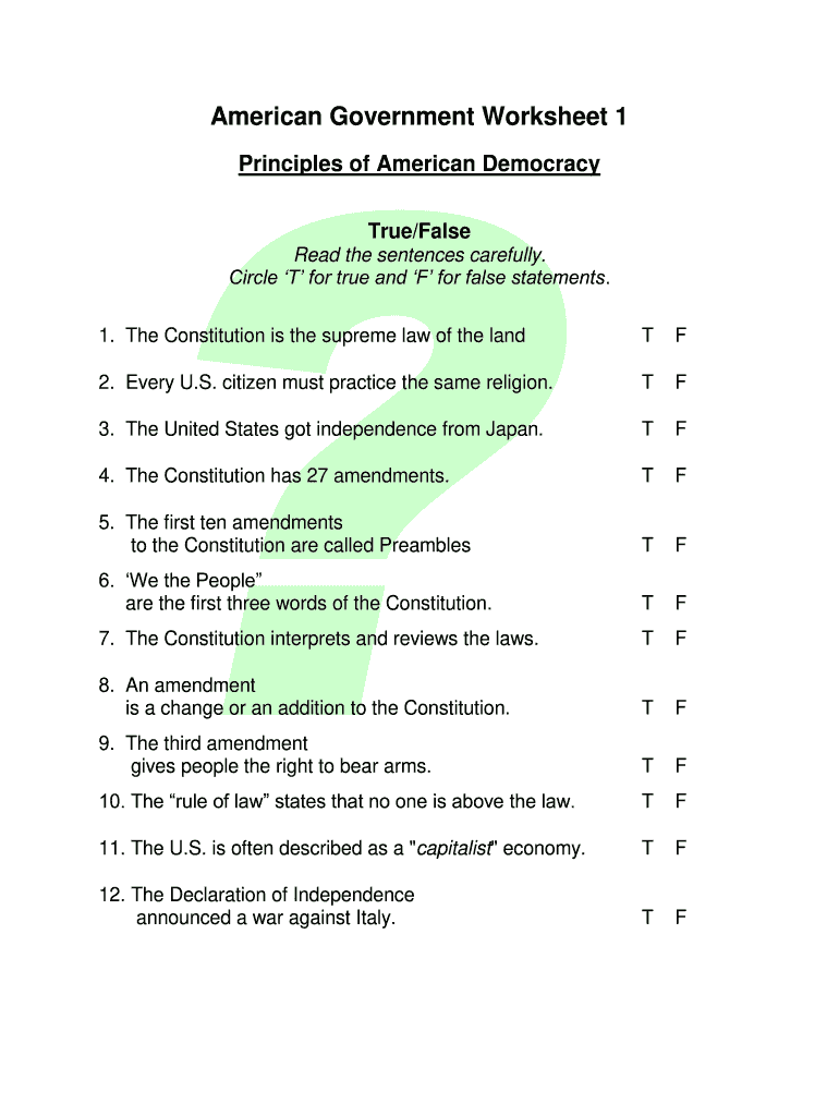 Ap Government Constitution Blank Printable