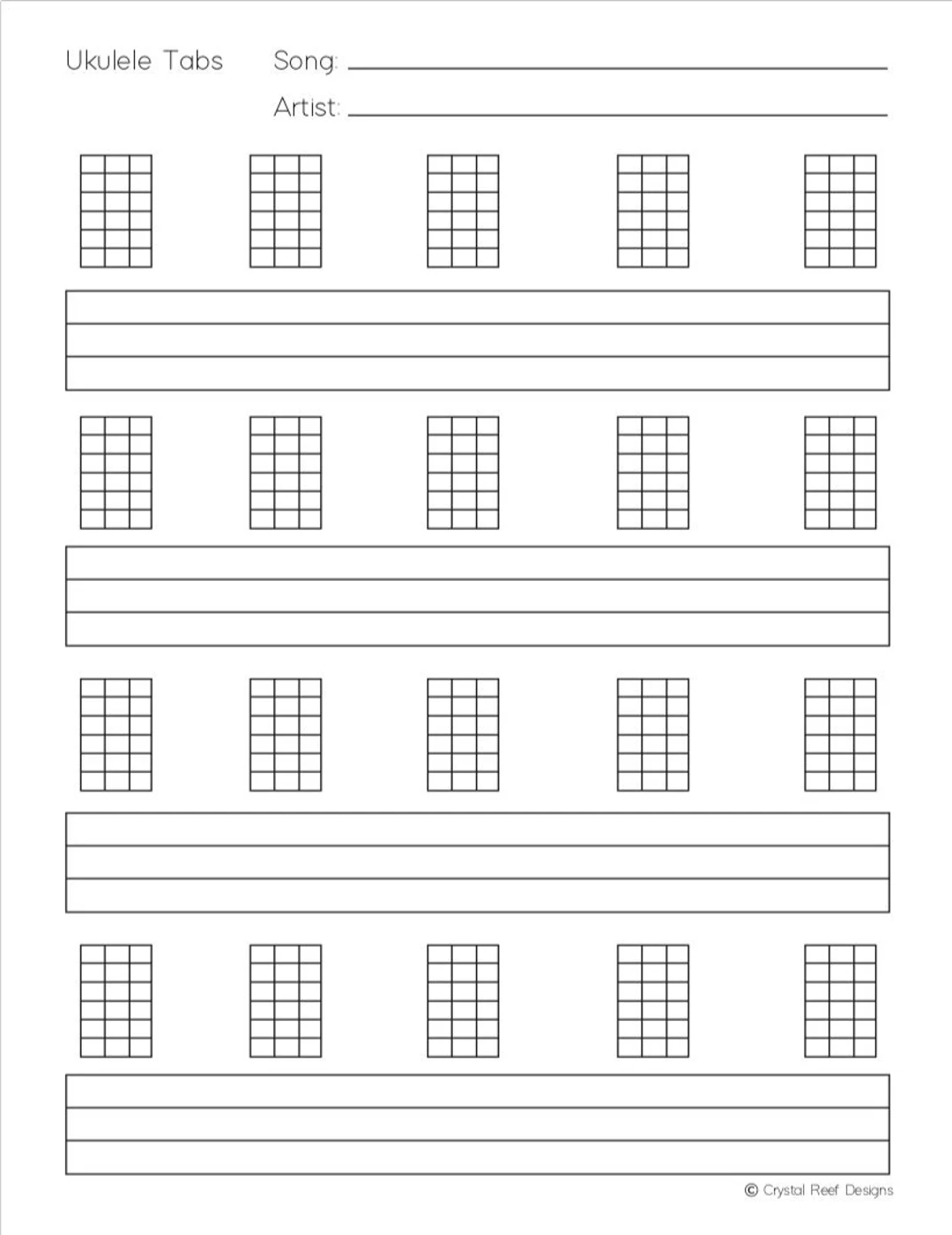 Ukulele Blank Tabs amp Akkorde Sofortiger Download Etsy de