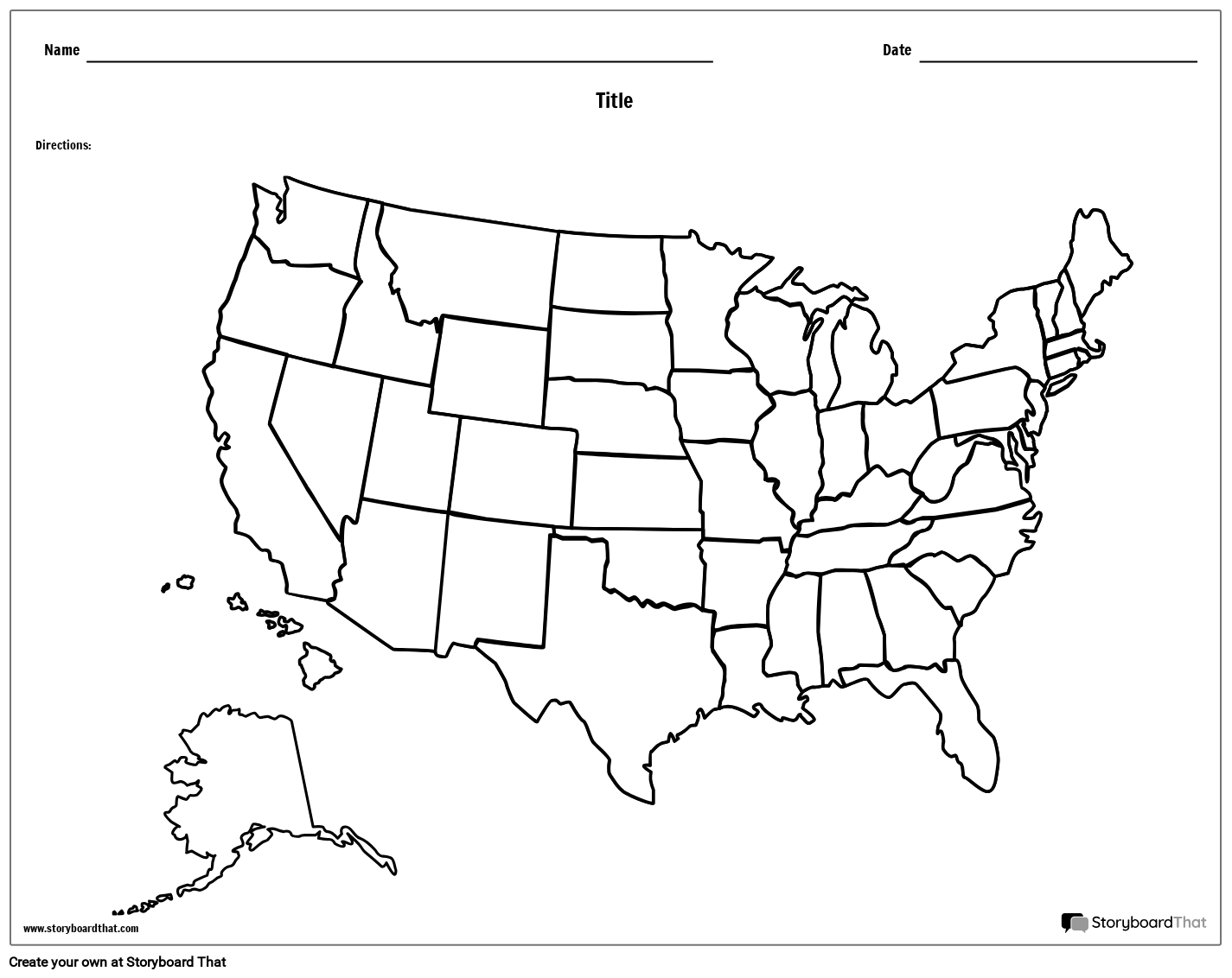 Us Map States Blank Printable