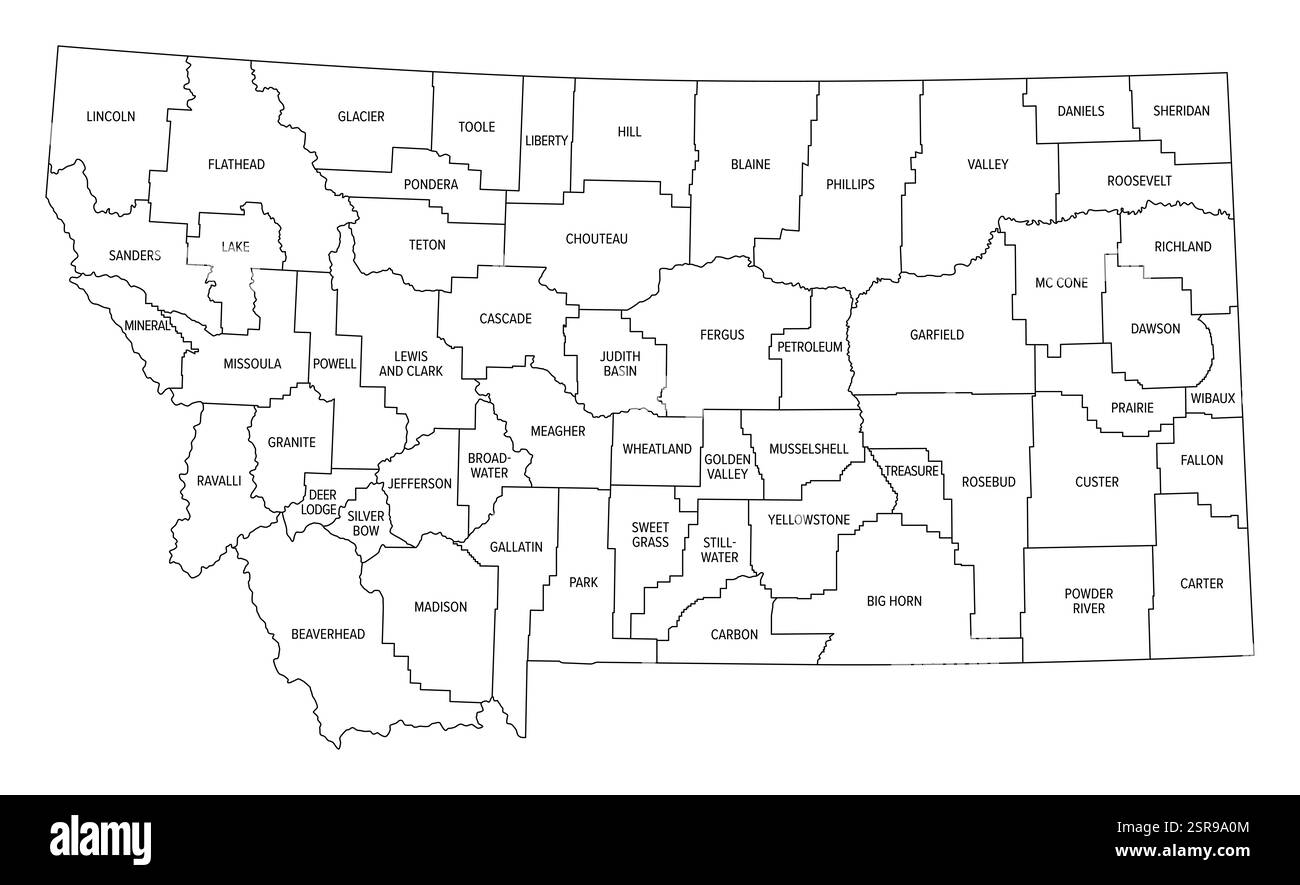 Montana Reservations Printable Map Blank