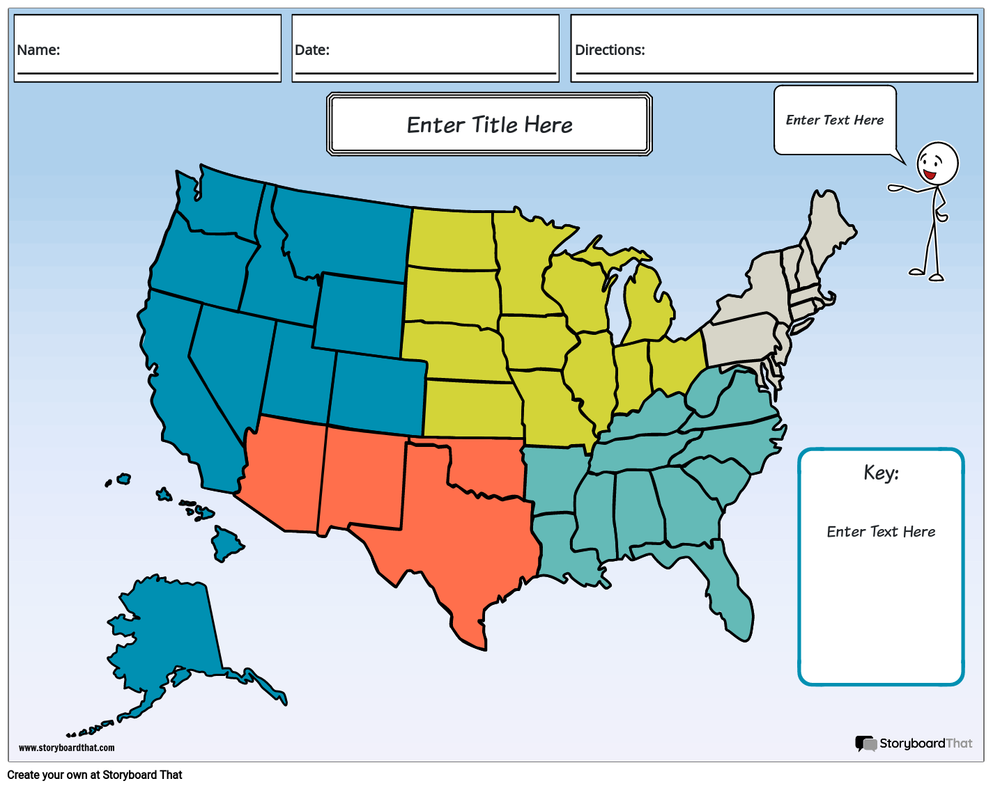 Blank Us Regions Map Printable