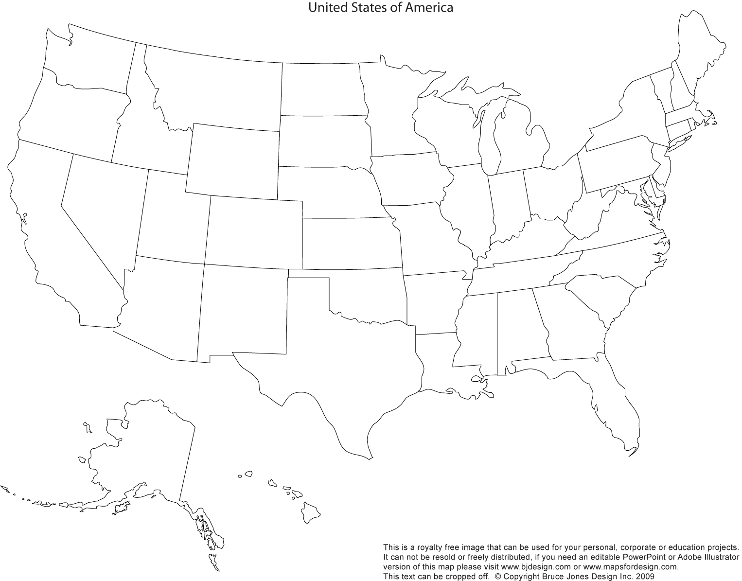 Free Printable Us Map Blank