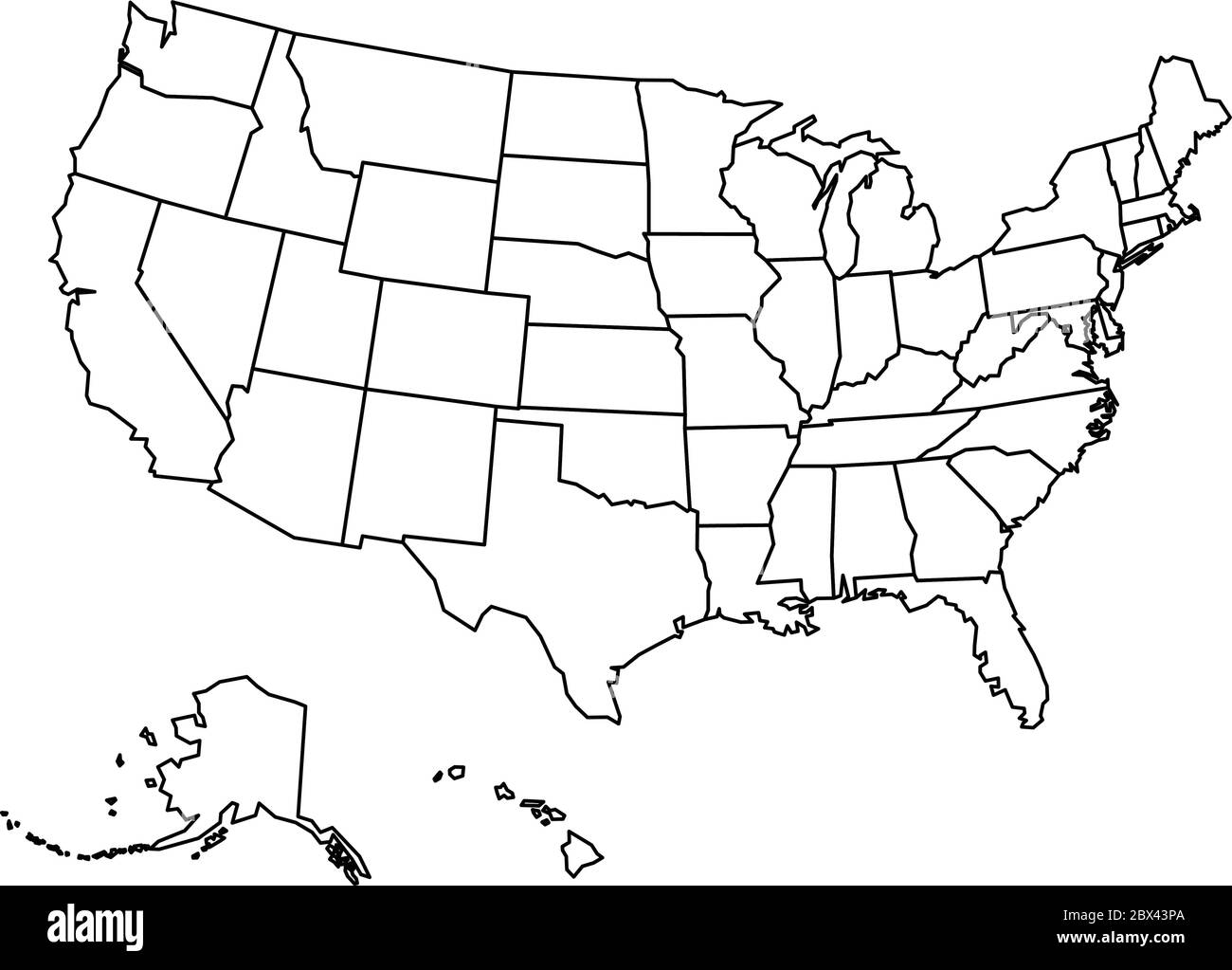 Usa Map Outline Black And White Stock Photos amp Images Alamy