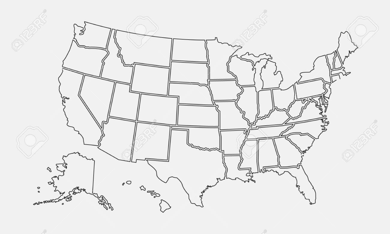 Blank Us Printable Map