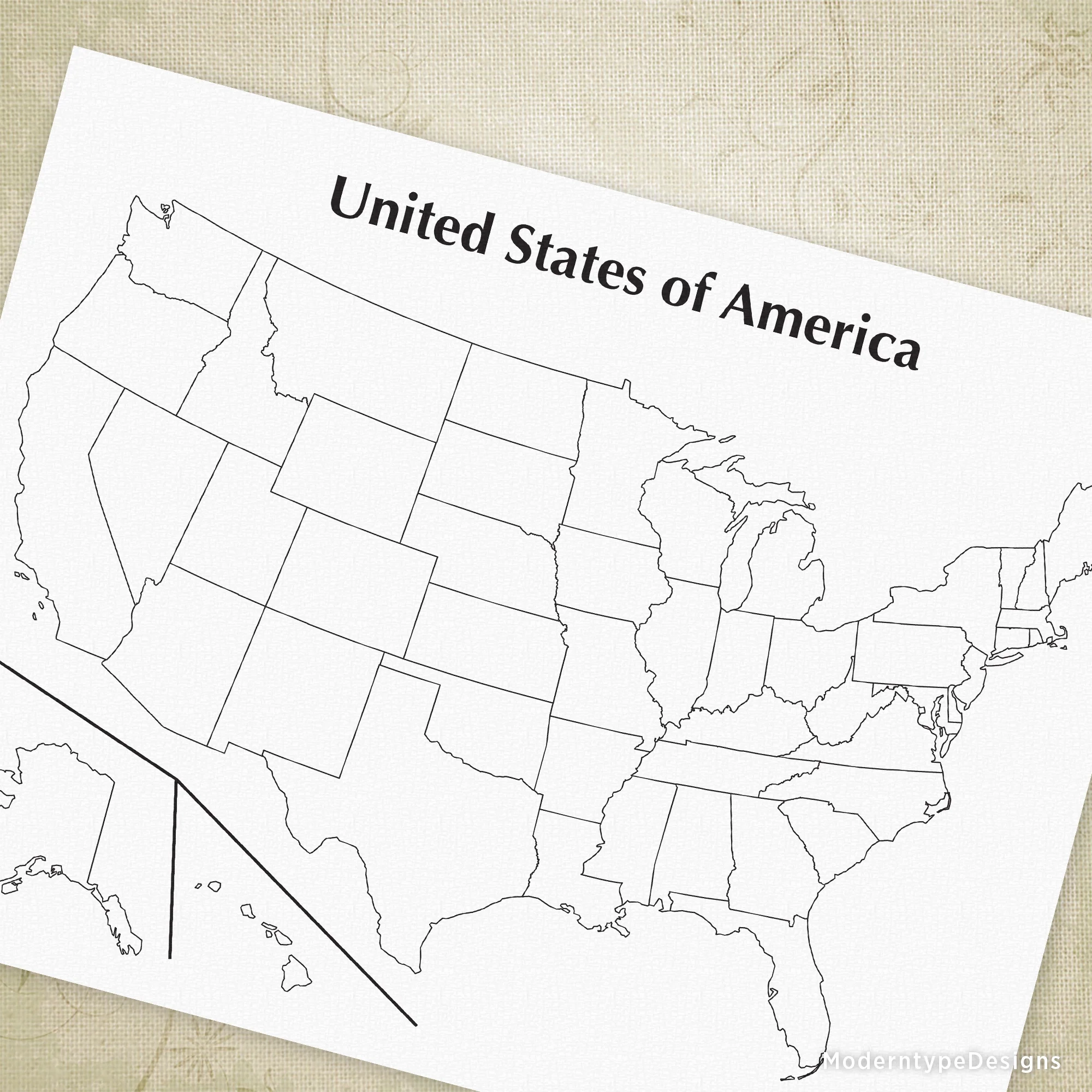 United States Printable Map Blank