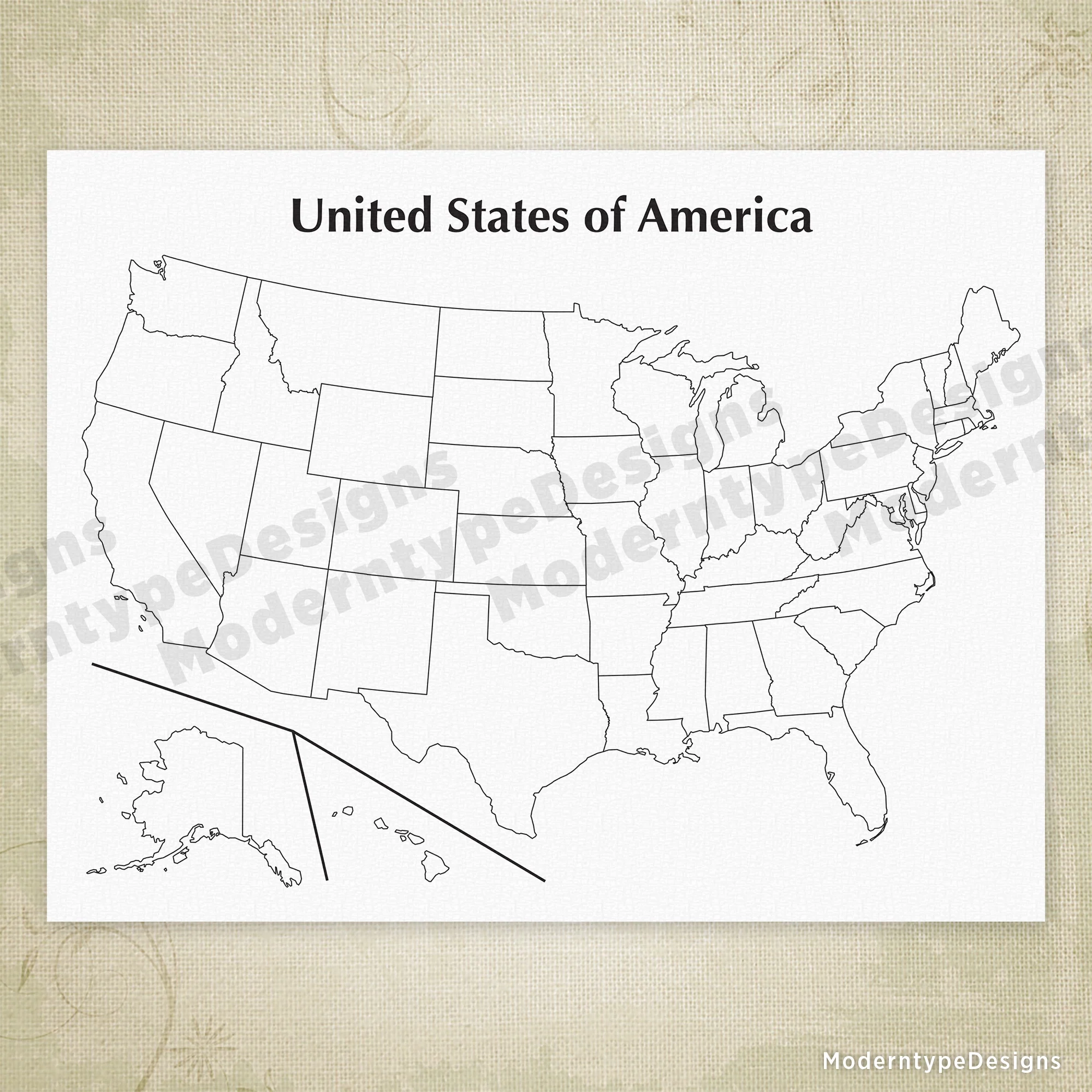 Blank Printable Usa Map