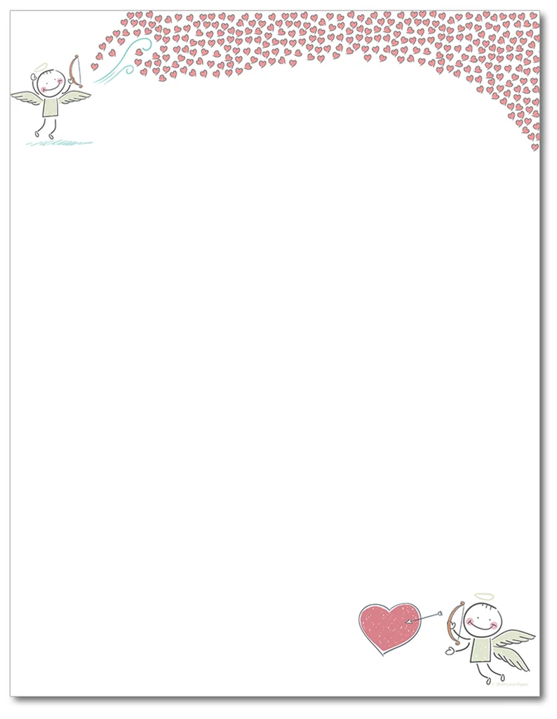 Valentines Letterhead Bow And Arrow 60lb Text