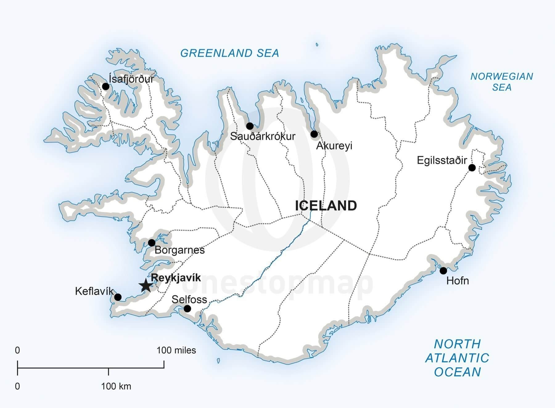 Iceland Blank Map Printable