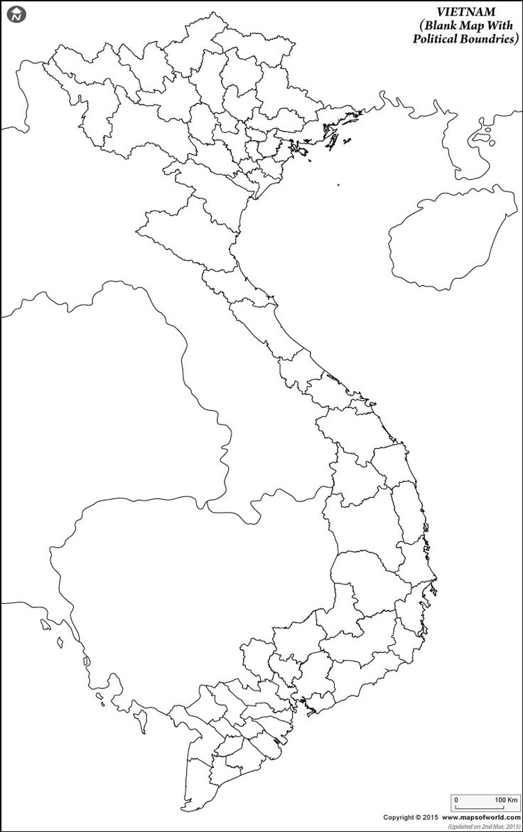 Blank Printable Map Indochina