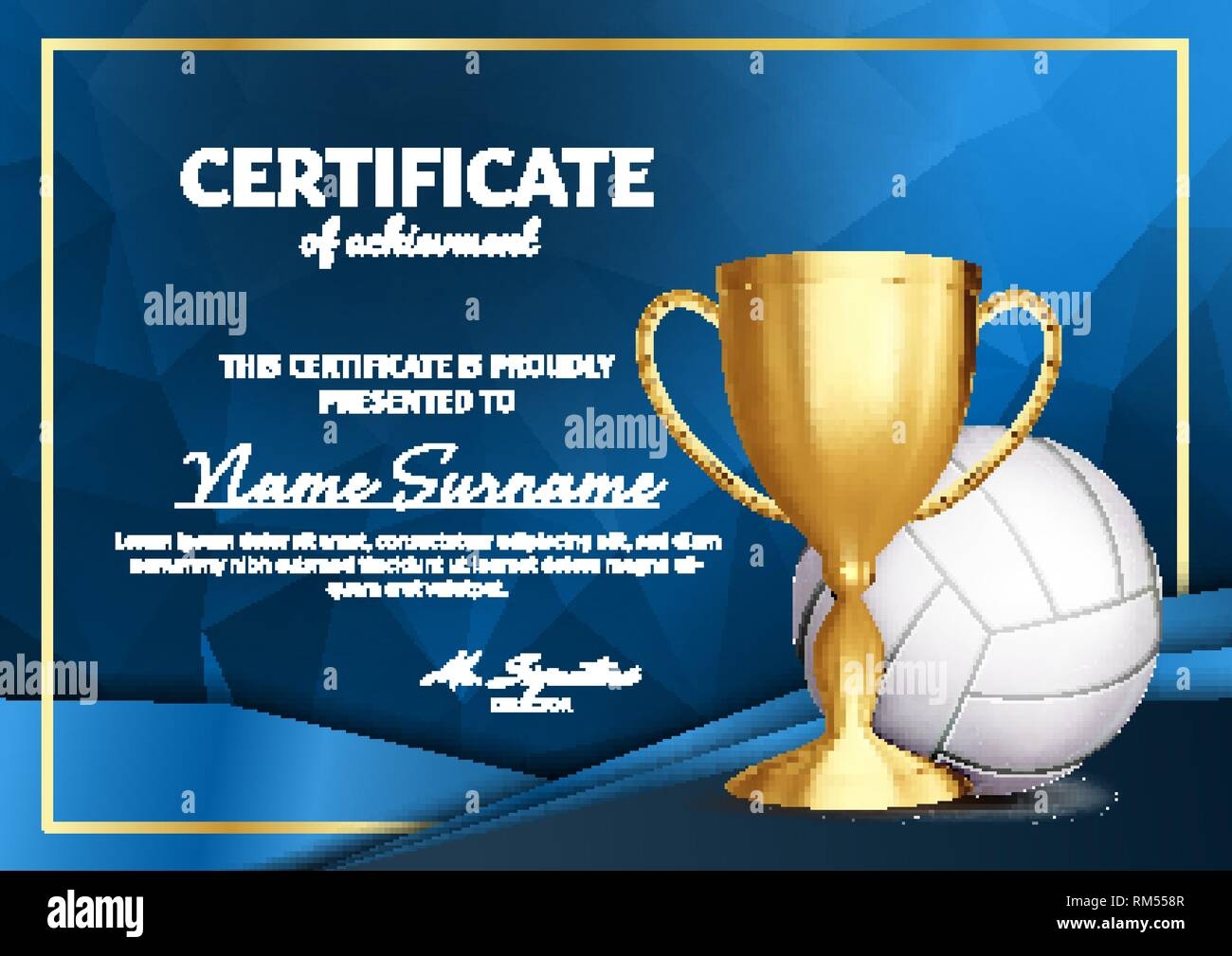 Printable Blank Certificate Volleyball