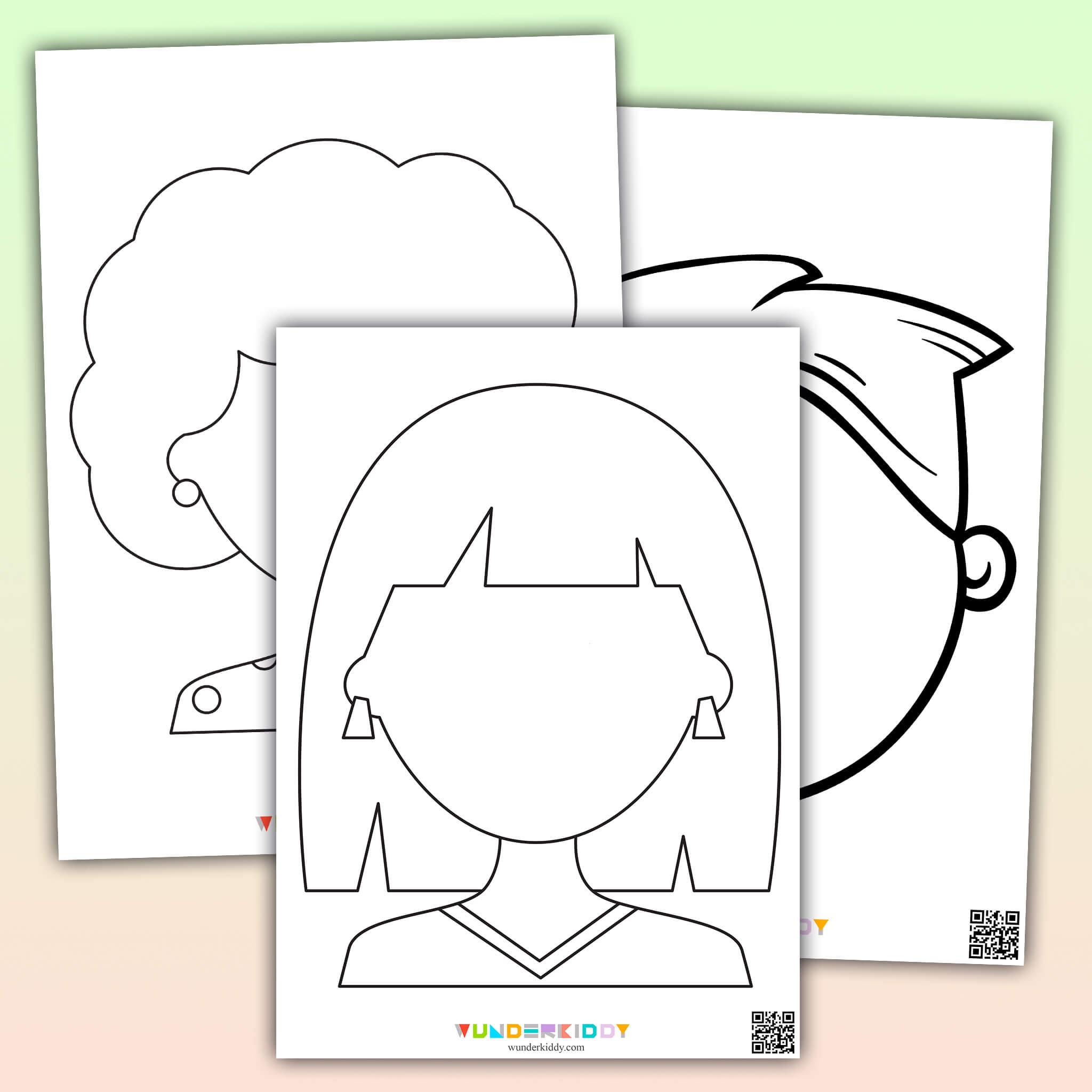 Printable Coloring Picture Head Blank