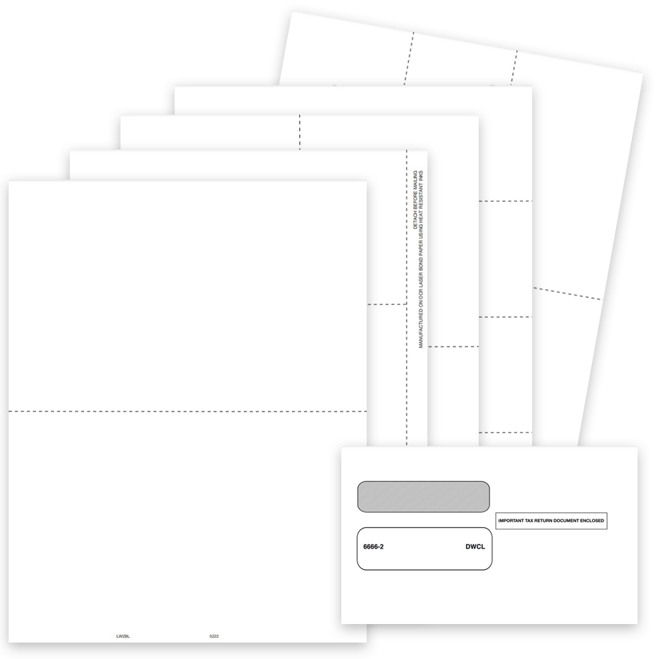 W2 Blank Perforated Form Paper Discount Tax Forms