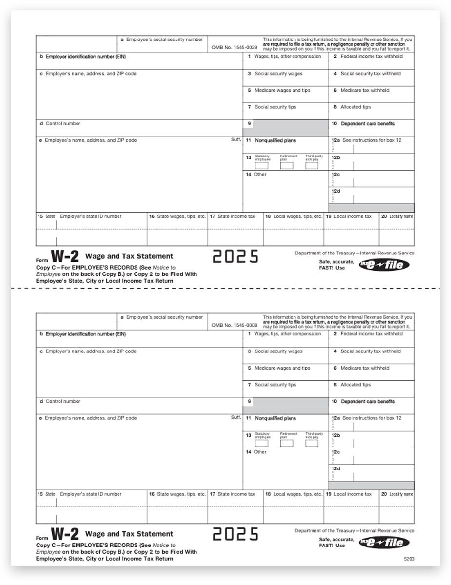 Printable W2 Forms Blank Paper