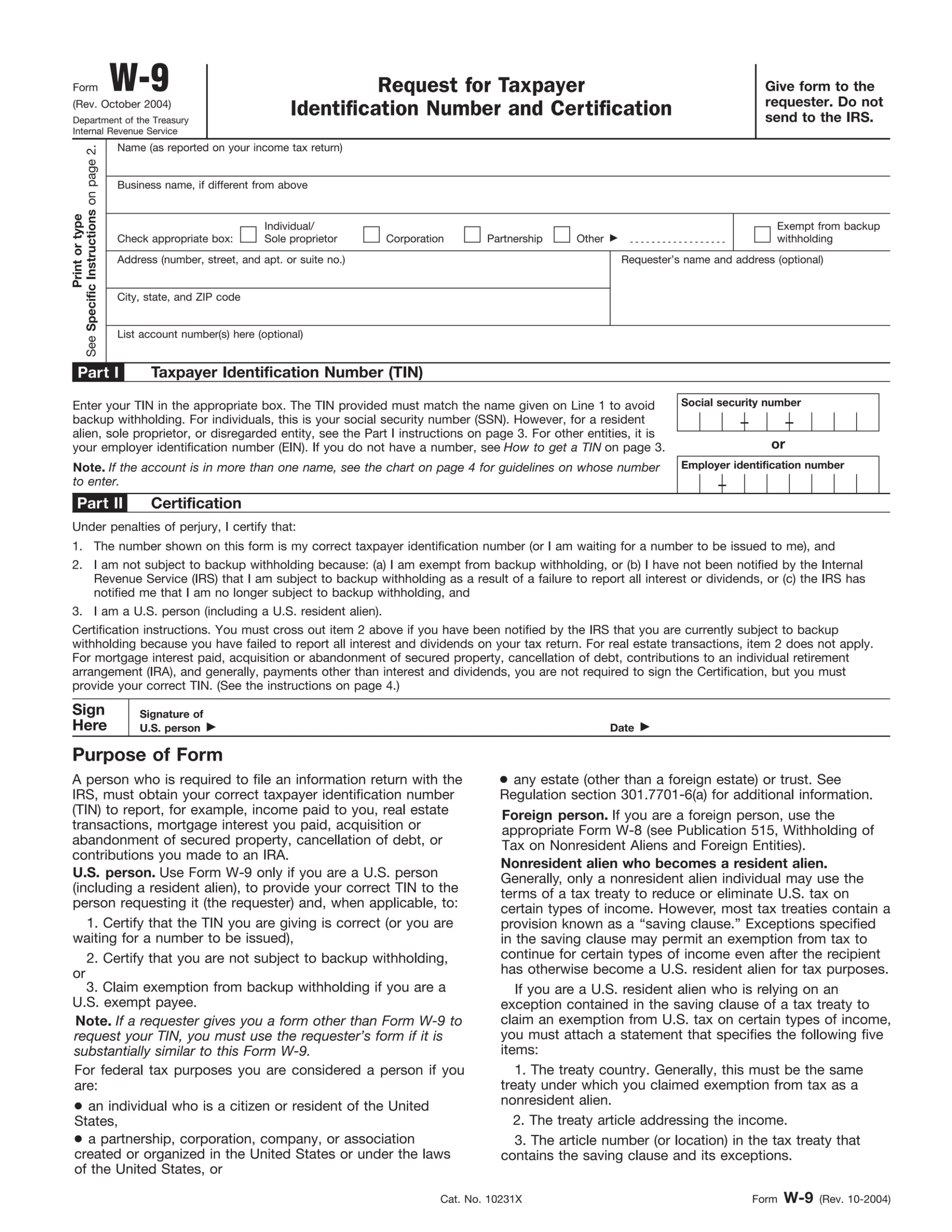 W9 Form PDF