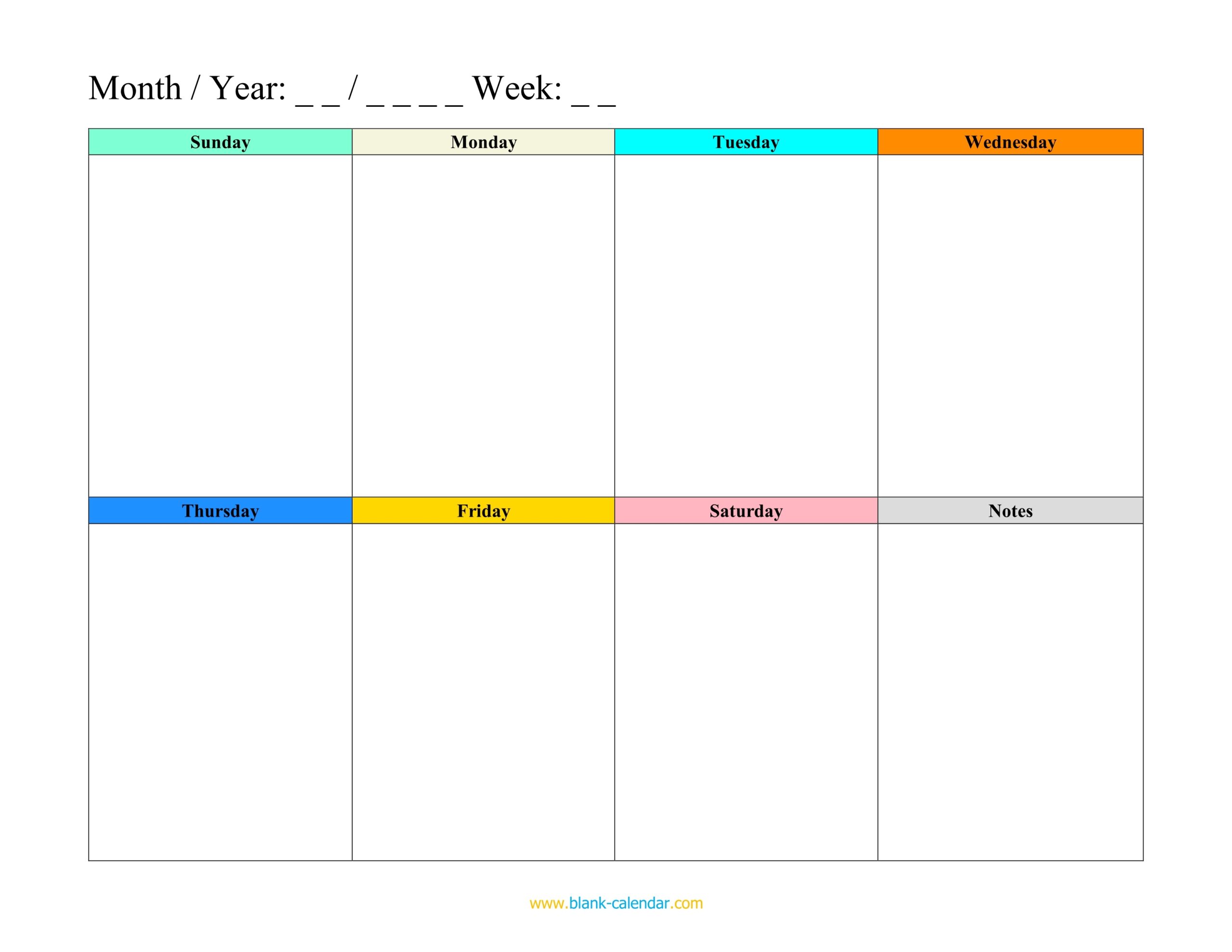 Weekly Blank Free Printable