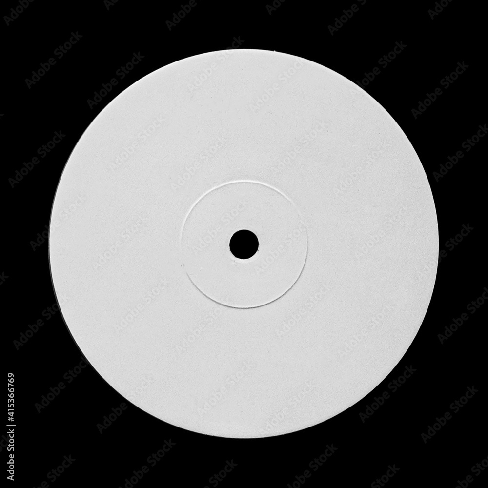 White Blank Vinyl Record Disc Label Sticker Template Mock Up 