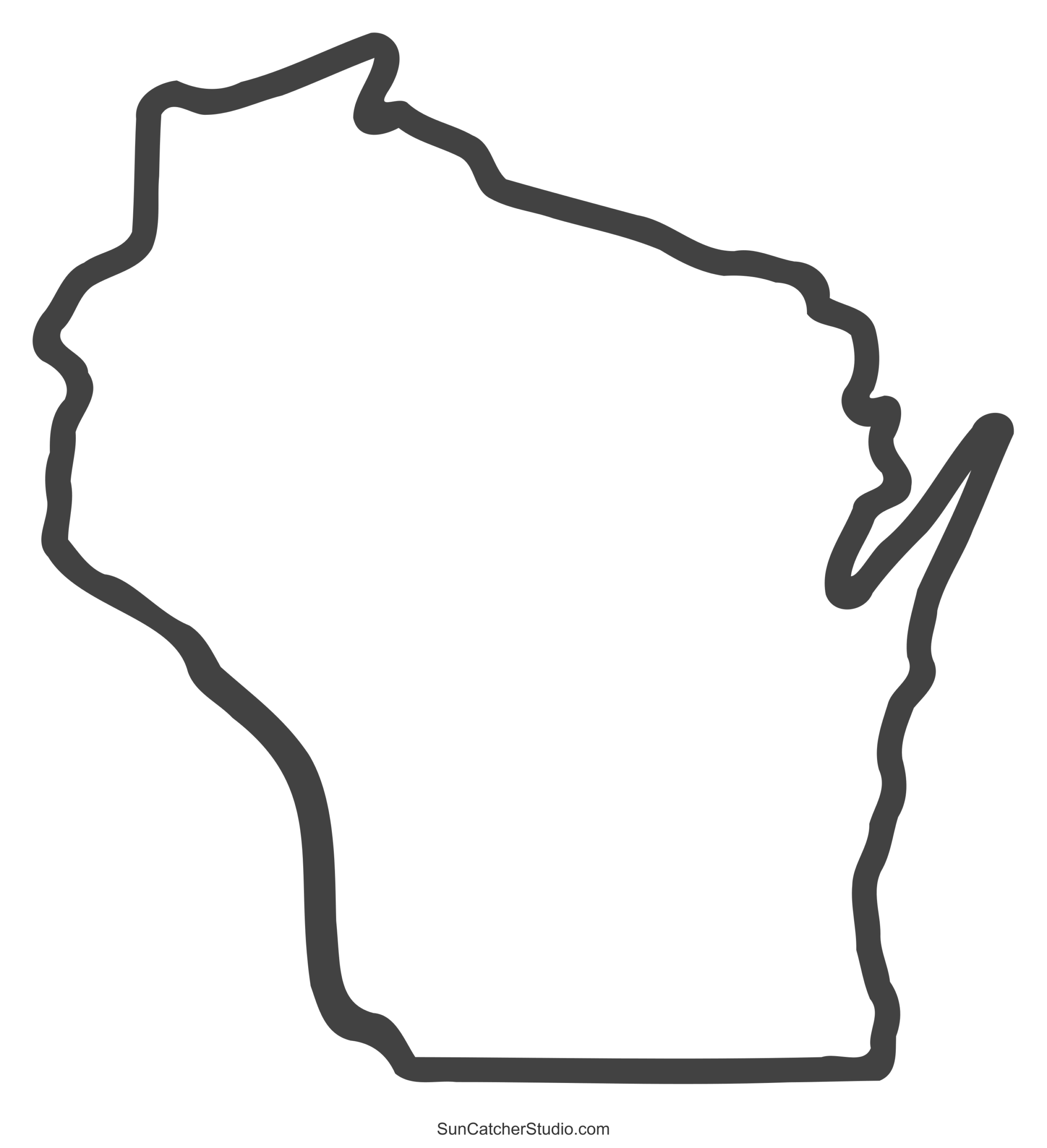 Printable Blank Map Of Wisconsin