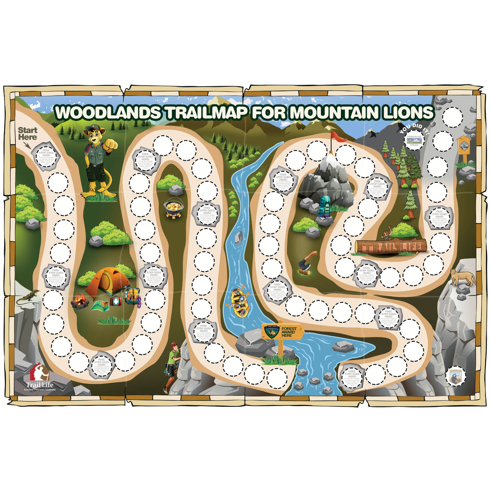 Woodlands Trail Mountain Lion Trailmap Trail Life USA Store