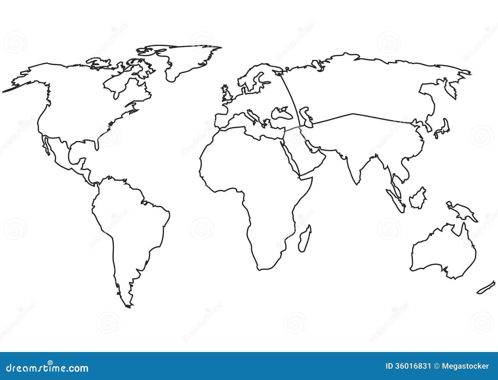 Blank Printable Continent Map