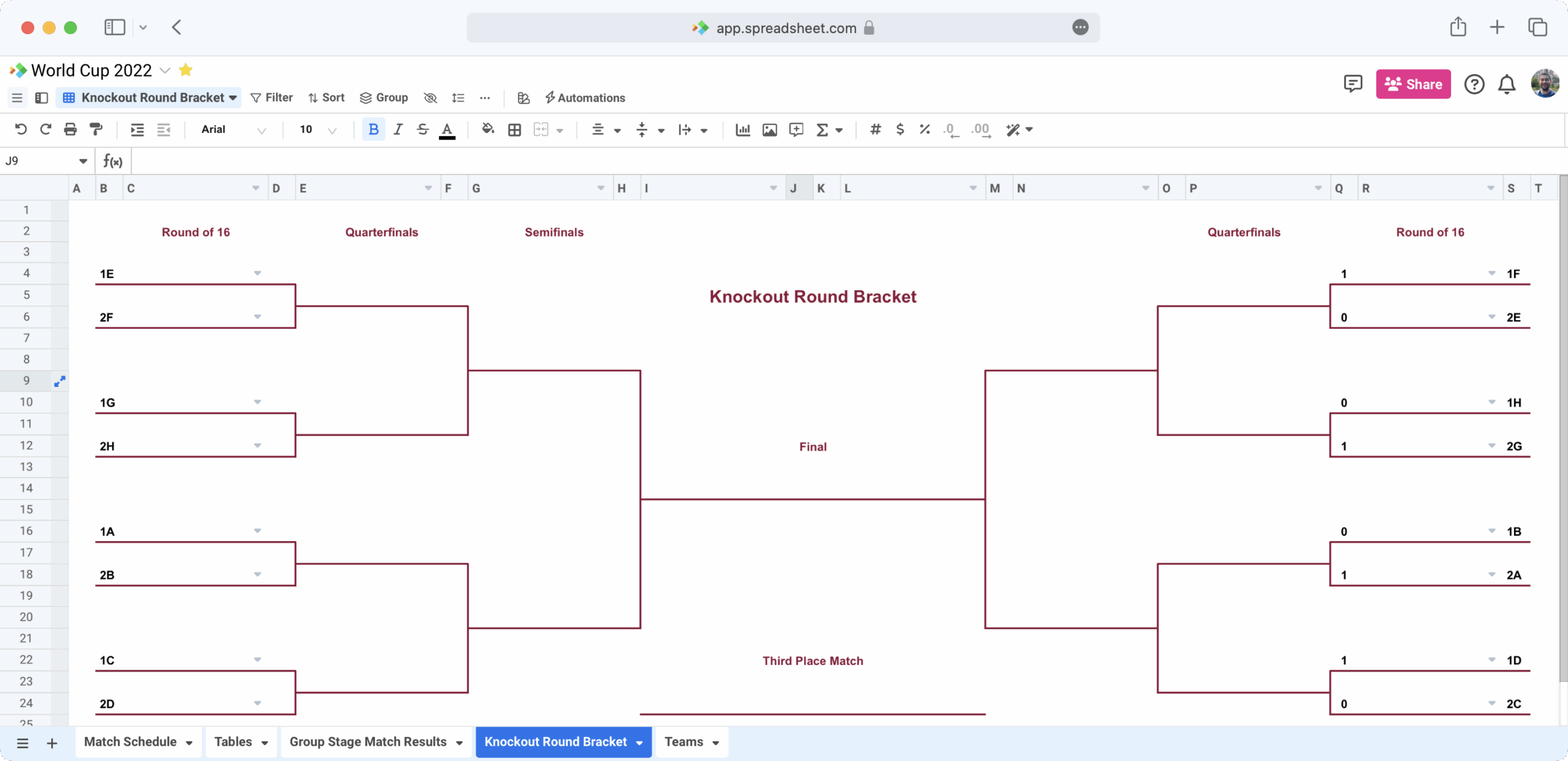 Printable Blank World Cup Bracket