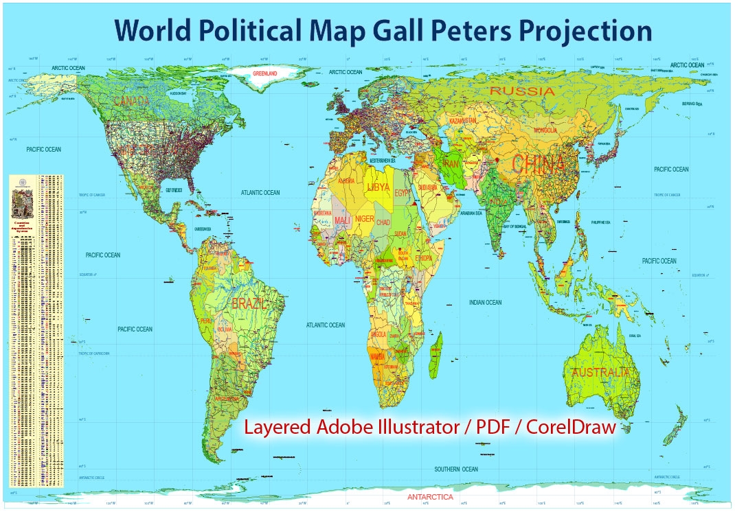 Gall Peters Projection Blank Printable