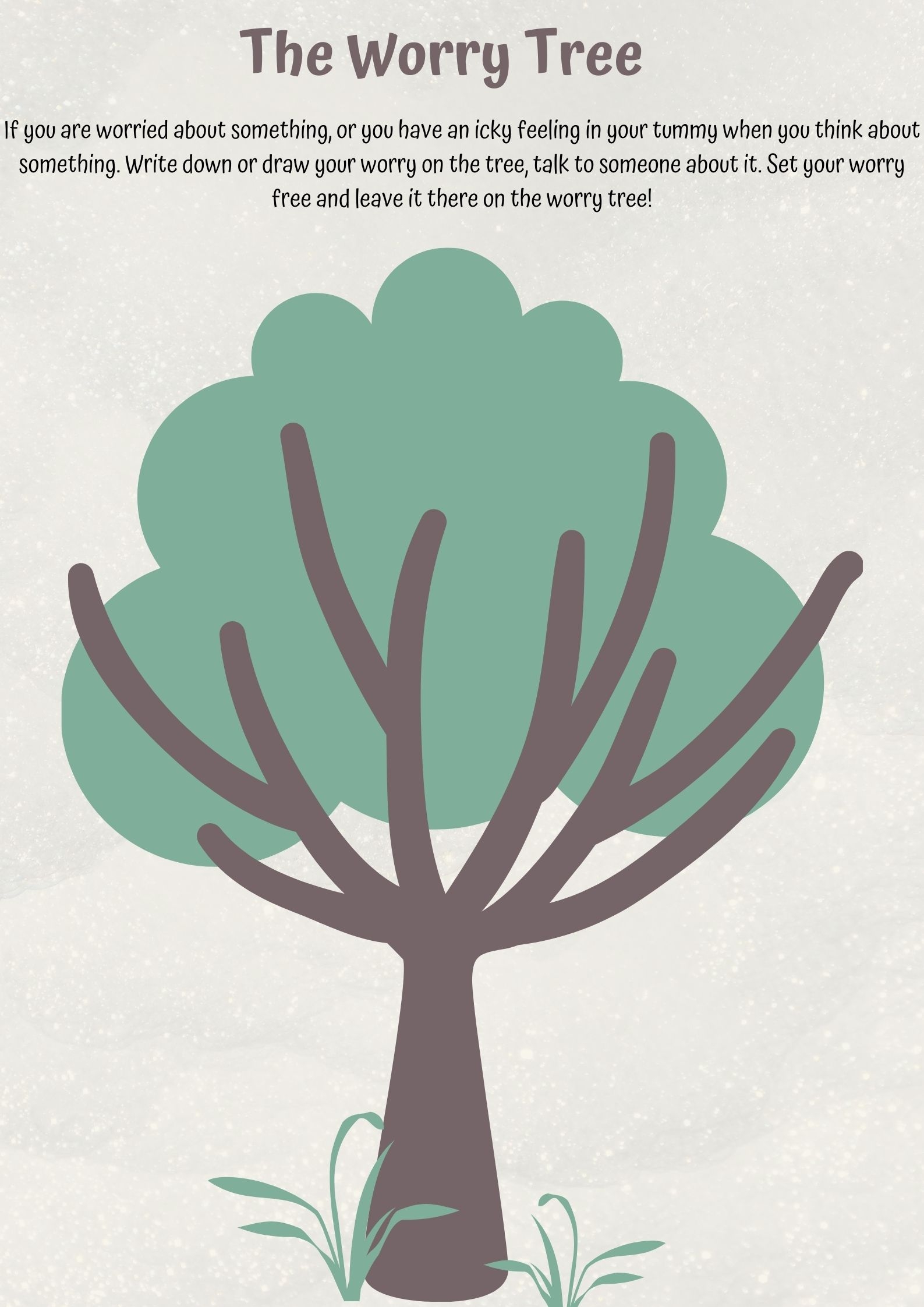 Worry Tree downloadable PDF Quinn Education Development QED 