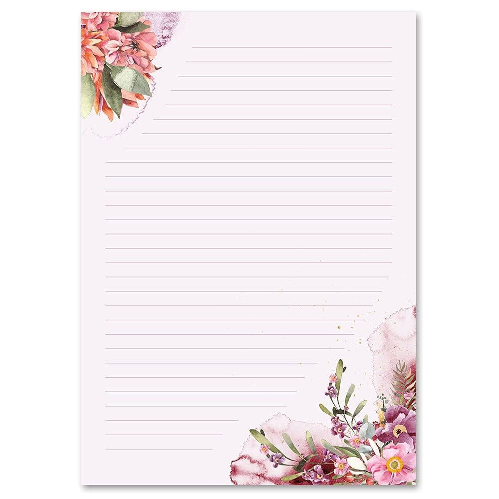 Printable Blank Floral Stationary Template