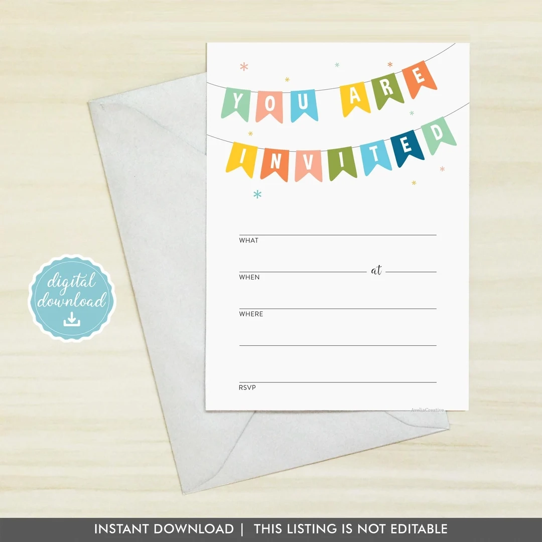 You re Invited Instant Download Blank Invitation Fill in 