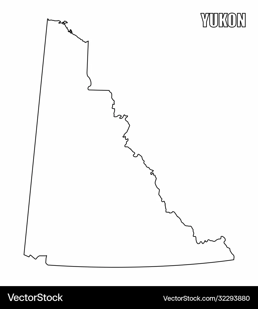 Yukon Territory Outline Map Royalty Free Vector Image